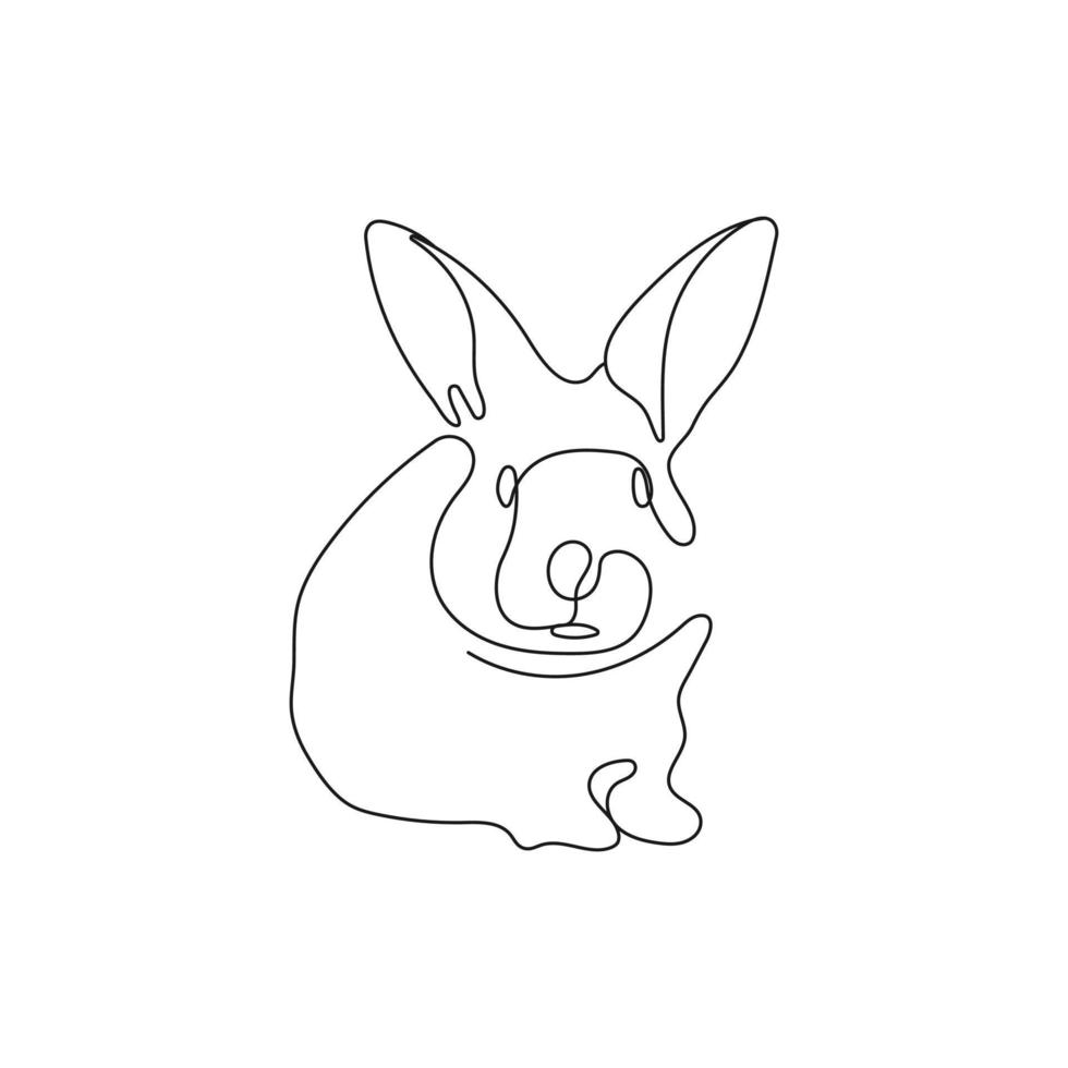 lapin dans continu un ligne dessin style. Pâques lapin dans Facile minimaliste style. vecteur illustration