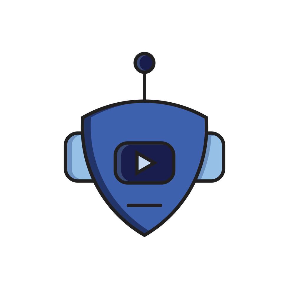 robot tête vidio vecteur logo icône.