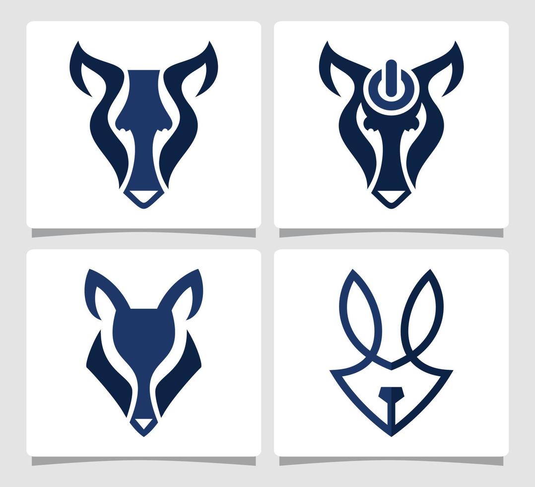 ensemble Loup logo modèle conception inspiration vecteur