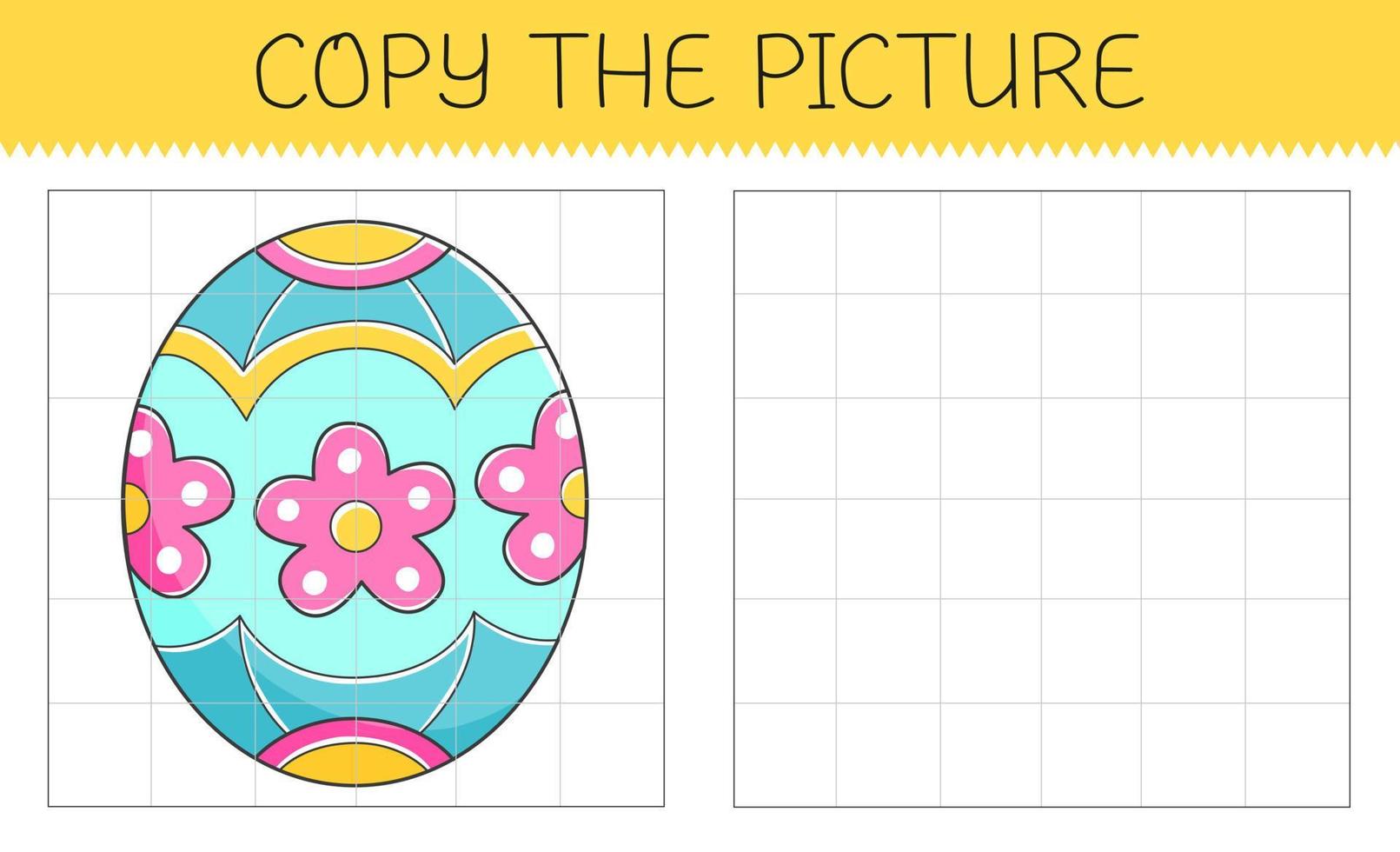 copie le image est un éducatif Jeu pour des gamins avec Pâques œuf. mignonne dessin animé Pâques œuf. vecteur illustration.