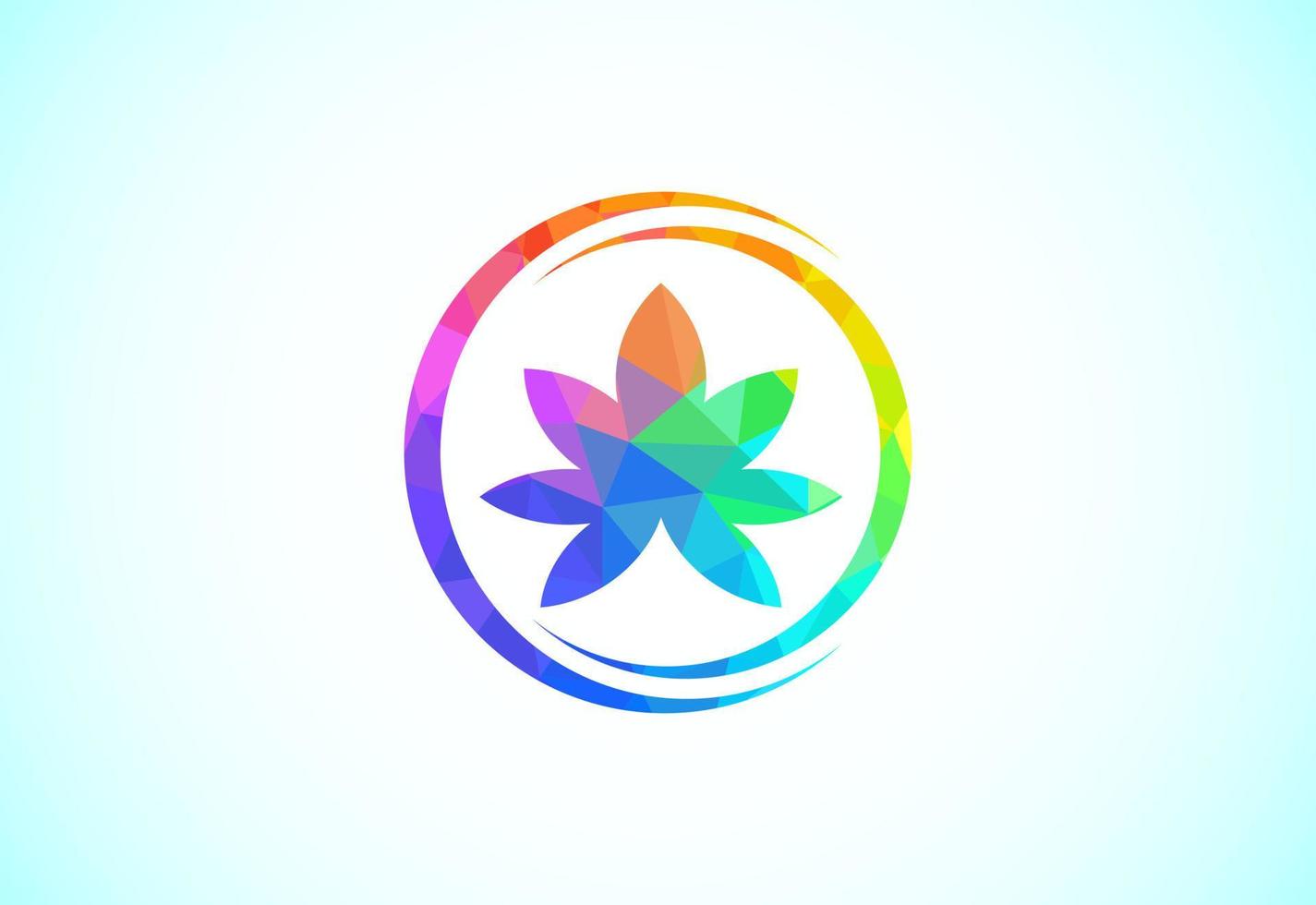 marijuana feuille. médical cannabis. chanvre huile. cannabis ou marijuana feuille faible poly style logo vecteur
