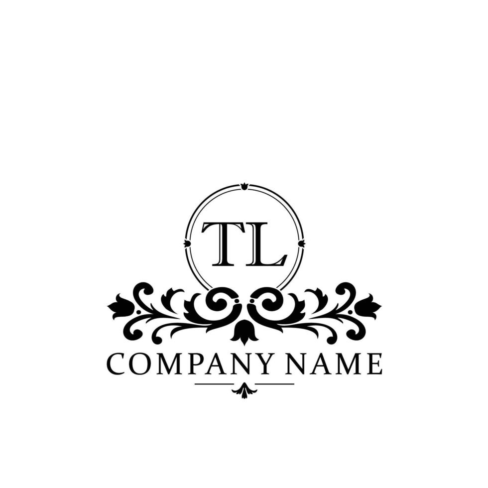 lettre tl floral logo conception. logo pour femmes beauté salon massage cosmétique ou spa marque vecteur