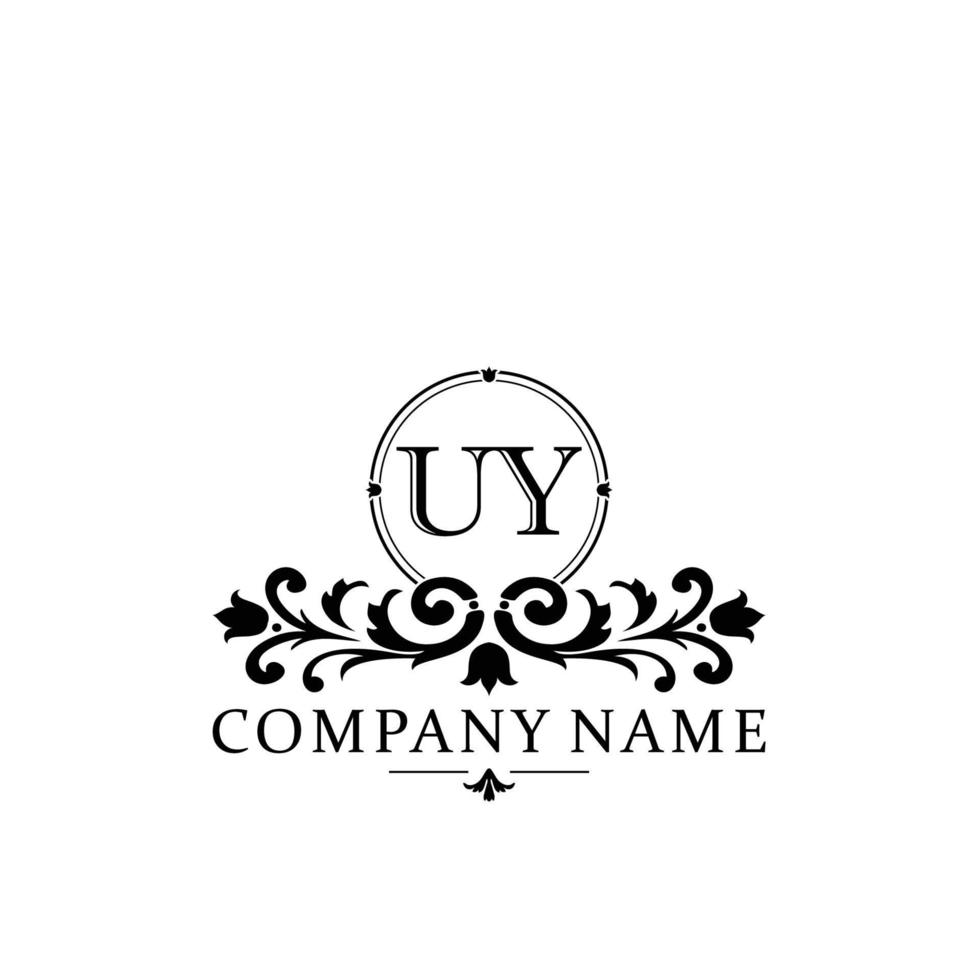 lettre uy floral logo conception. logo pour femmes beauté salon massage cosmétique ou spa marque vecteur