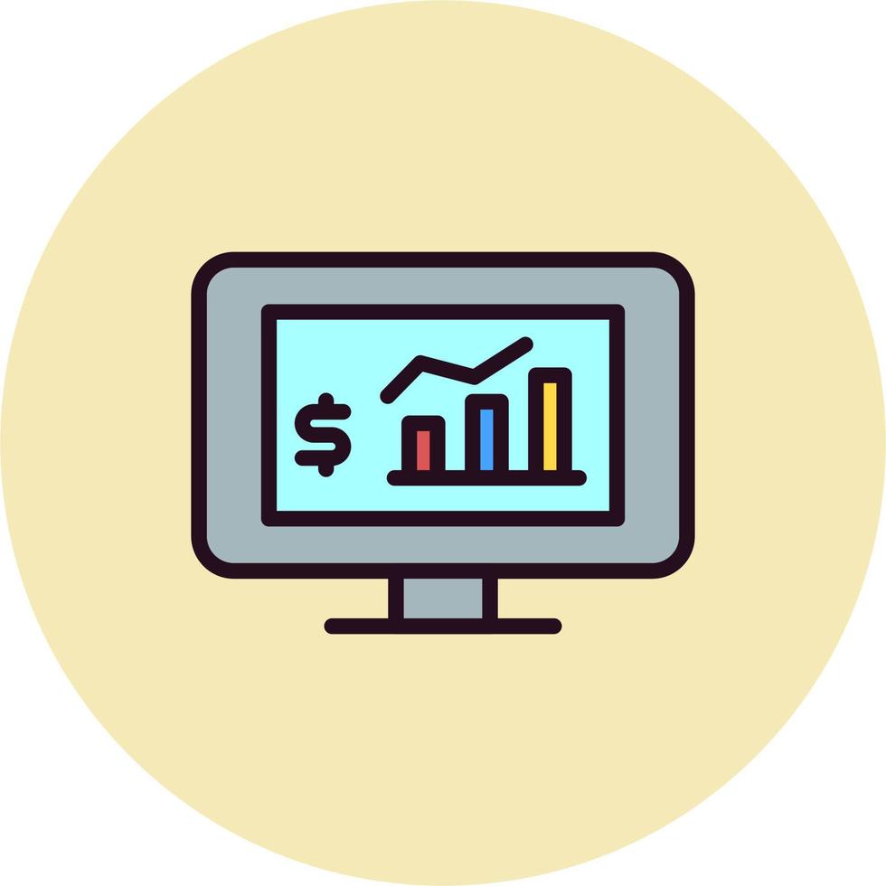 en espèces statistiques PC vecteur icône