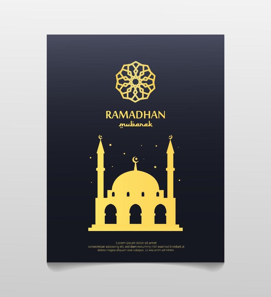 affiche de ramadan mubarak. illustration vectorielle vecteur