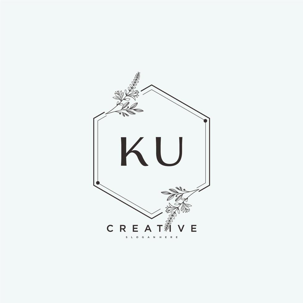 ku beauté vecteur initiale logo art, écriture logo de initiale signature, mariage, mode, bijoux, boutique, floral et botanique avec Créatif modèle pour tout entreprise ou entreprise.