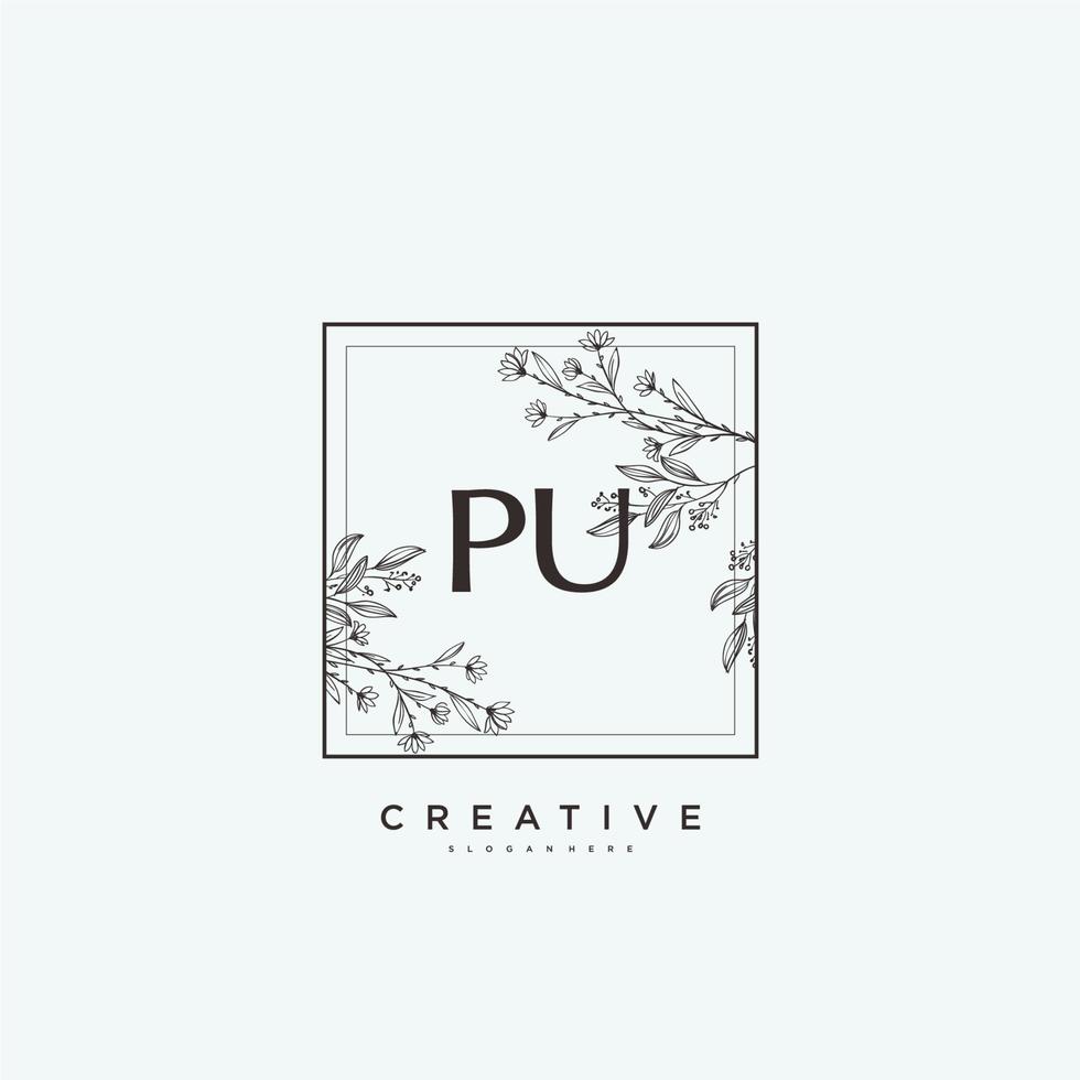 pu beauté vecteur initiale logo art, écriture logo de initiale signature, mariage, mode, bijoux, boutique, floral et botanique avec Créatif modèle pour tout entreprise ou entreprise.