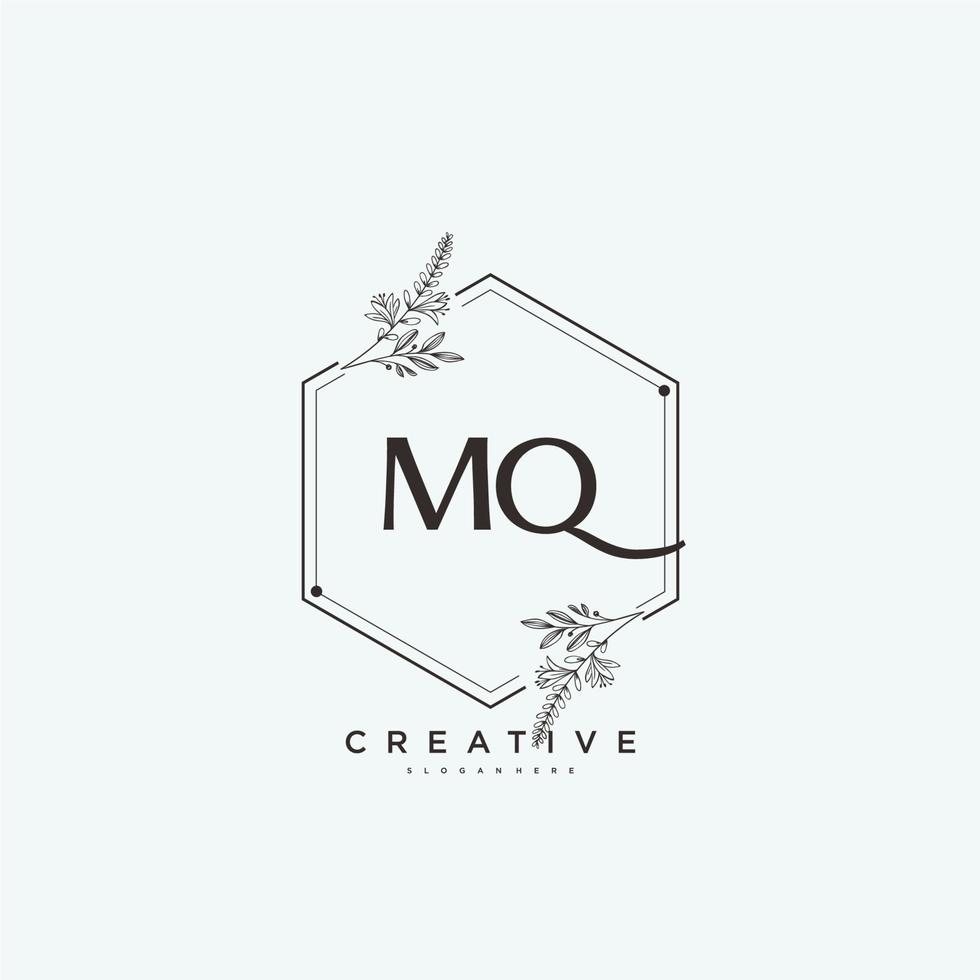 mq beauté vecteur initiale logo art, écriture logo de initiale signature, mariage, mode, bijoux, boutique, floral et botanique avec Créatif modèle pour tout entreprise ou entreprise.