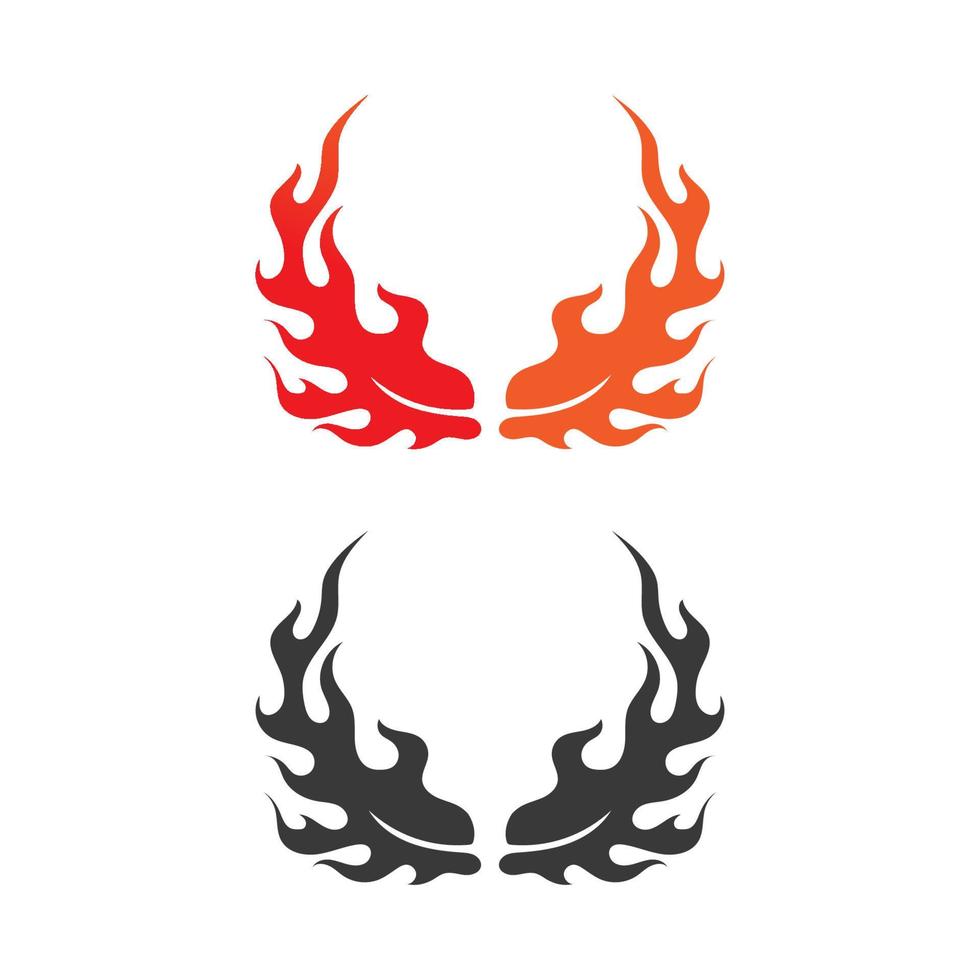 Feu flamme logo icône vecteur ensemble conception modèle