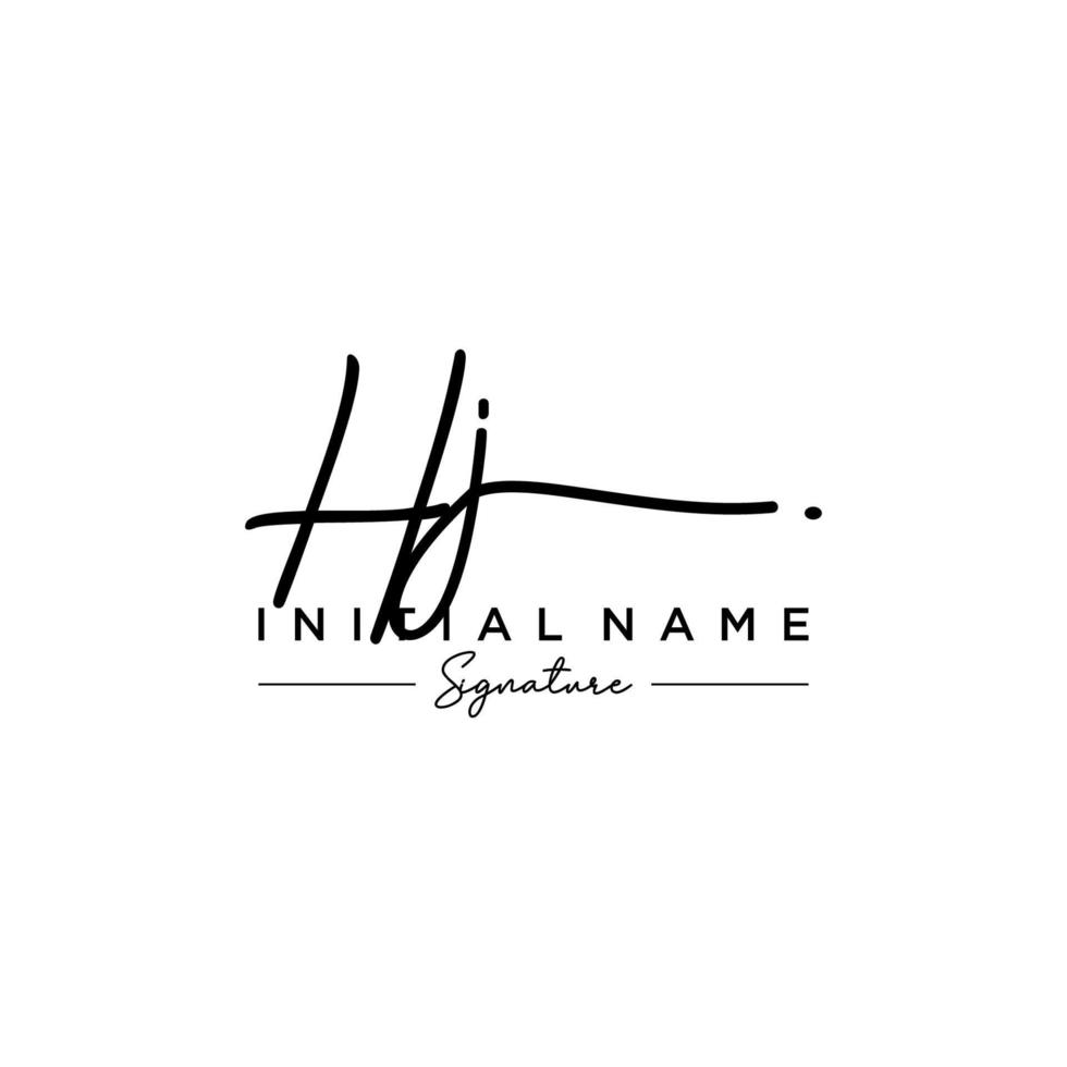 lettre hj signature logo template vecteur