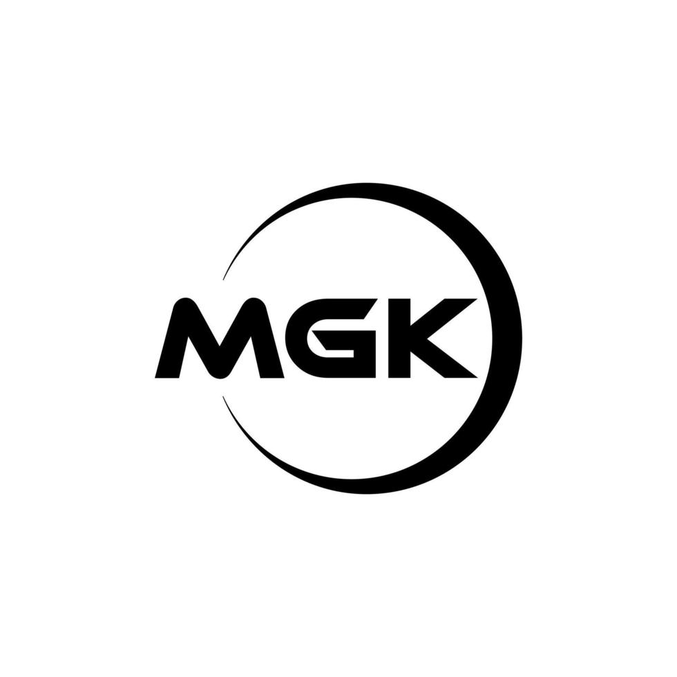 création de logo de lettre mgk dans l'illustration. logo vectoriel, dessins de calligraphie pour logo, affiche, invitation, etc. vecteur