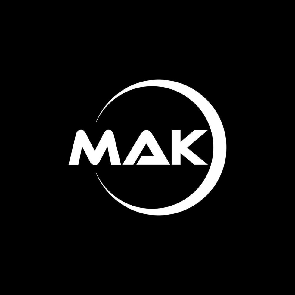 création de logo de lettre mak en illustration. logo vectoriel, dessins de calligraphie pour logo, affiche, invitation, etc. vecteur