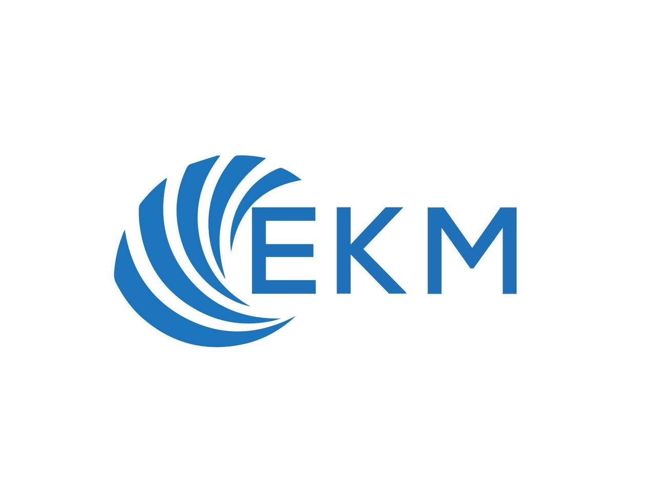 ekm lettre logo conception sur blanc Contexte. ekm Créatif cercle lettre logo concept. ekm lettre conception. vecteur