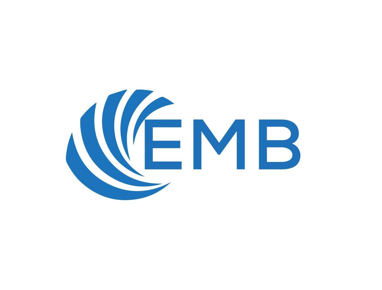 emb lettre logo conception sur blanc Contexte. emb Créatif cercle lettre logo concept. emb lettre conception. vecteur