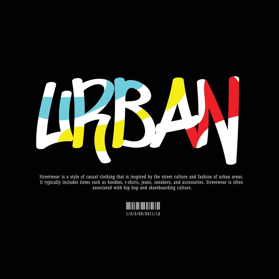 Urbain style conception, graffiti art, vêtement de rue et typographie. pour écran impression dessins pour tee-shirts, vestes et chandails. vecteur