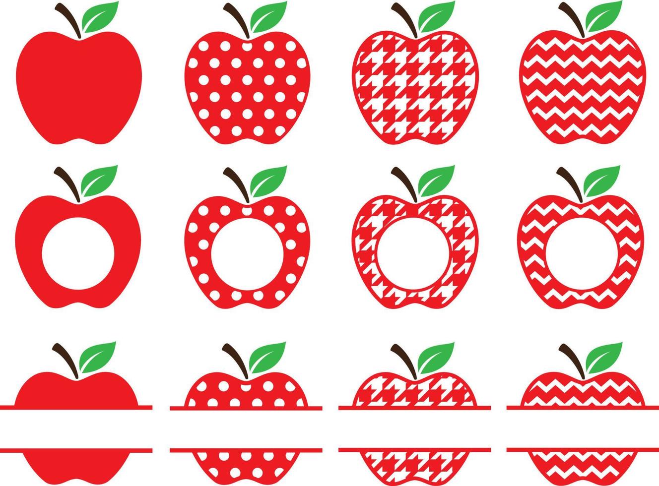 Pomme Nom Cadre svg empaqueter, Pomme svg, Pomme clipart, Pomme monogramme svg, prof svg, école svg, Couper déposer, cricut, silhouette vecteur