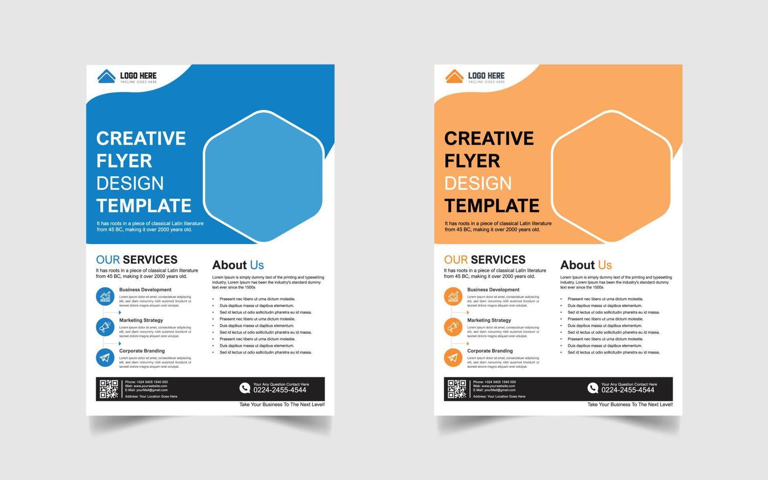 modèles de conception de flyers d'entreprise d'entreprise d'agence de marketing créatif vecteur