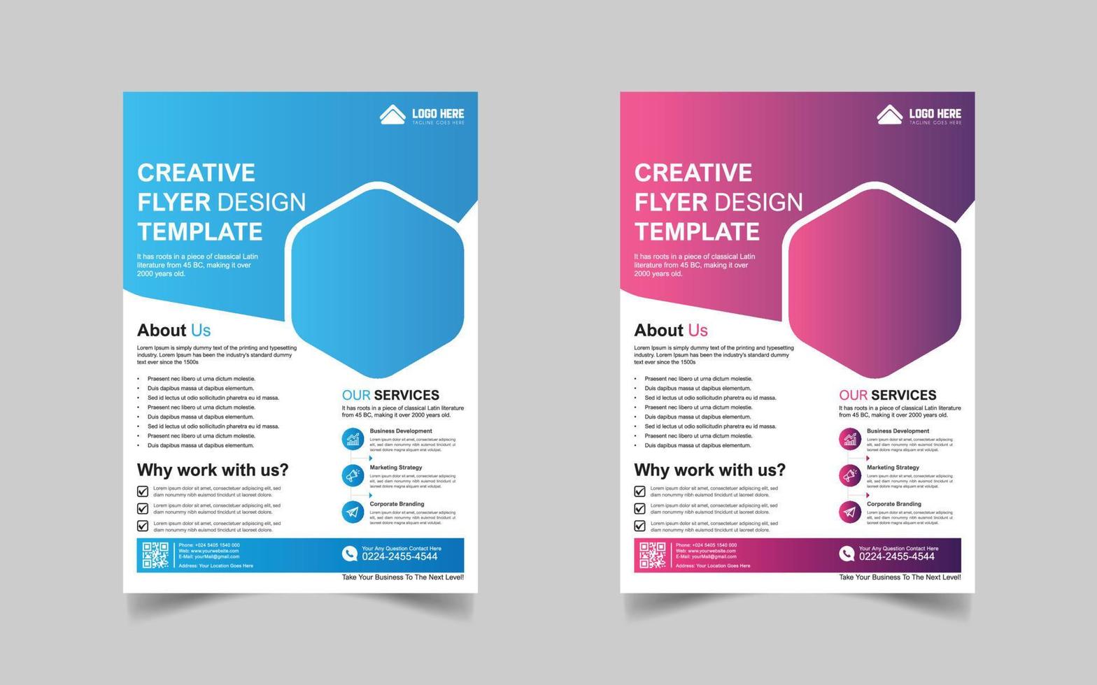 modèles de conception de flyers d'entreprise d'entreprise d'agence de marketing créatif vecteur