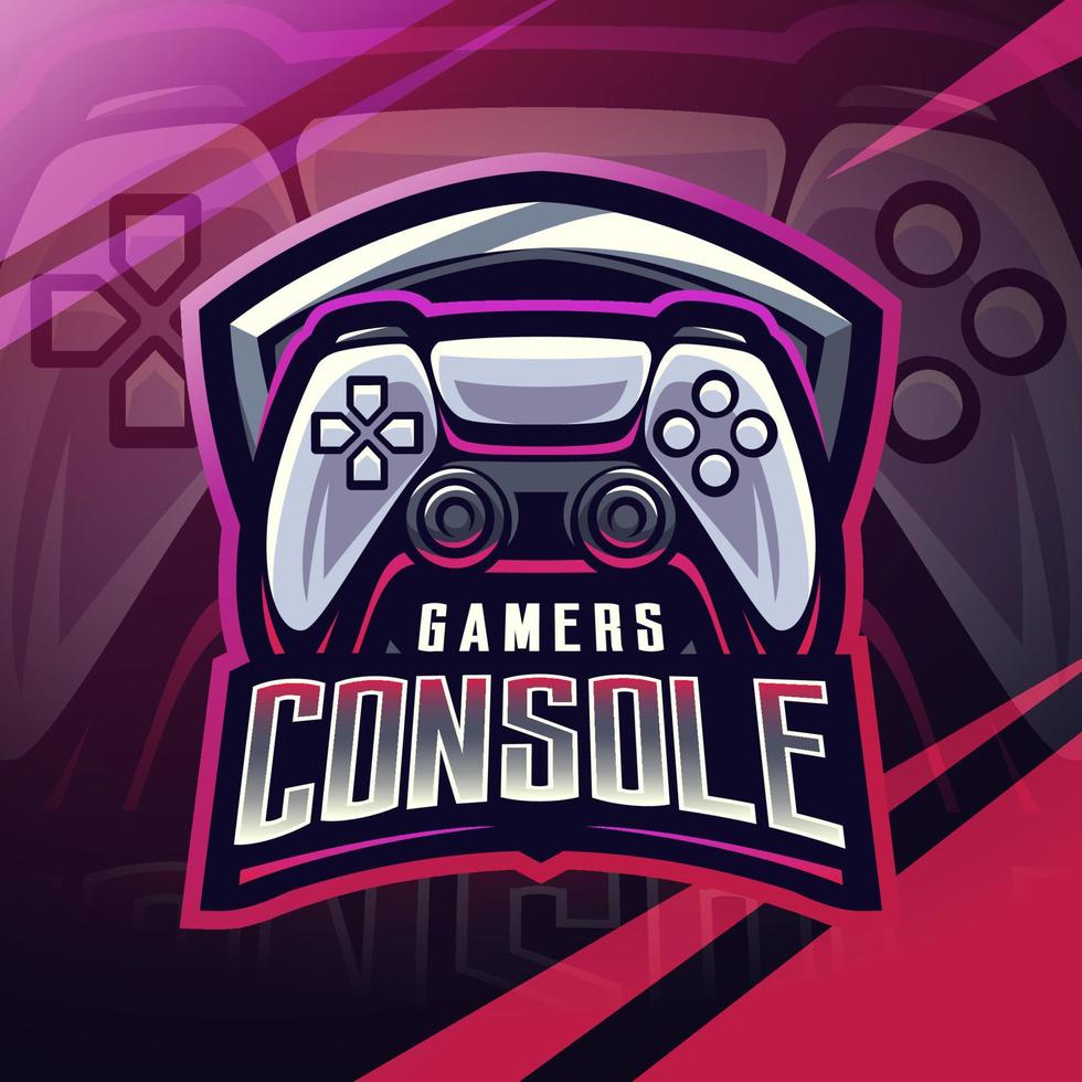 Jeu manette esport mascotte logo conception vecteur