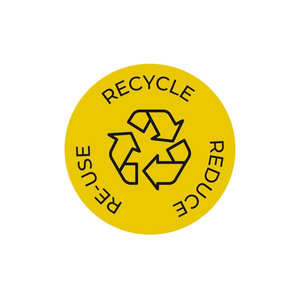 recycler, réutilisation, réduire Jaune vecteur icône