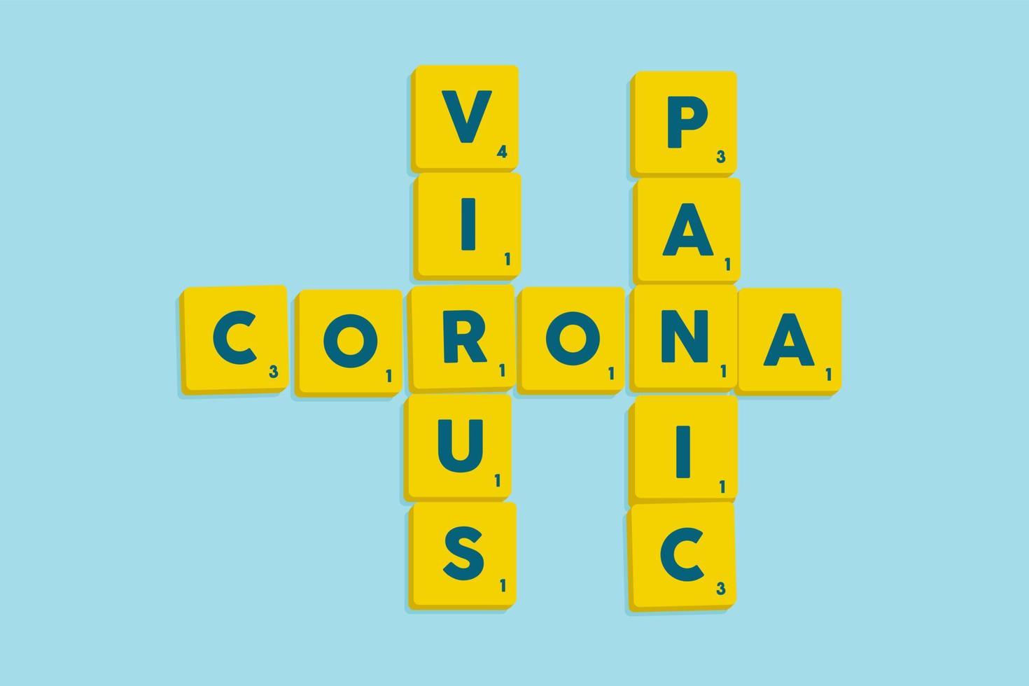 mots couronne virus panique sur vecteur scrabble alphabet carrelage plus de une bleu Contexte