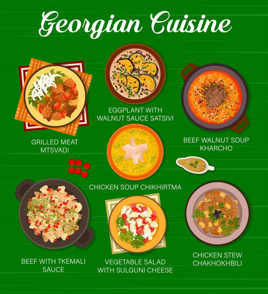 géorgien cuisine menu page conception vecteur modèle