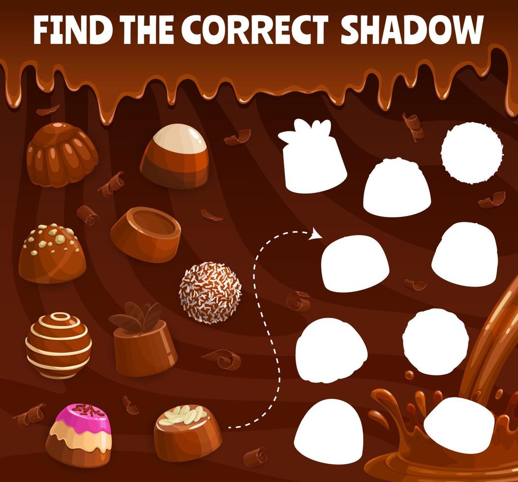 trouver le correct ombre de Chocolat bonbons Jeu vecteur