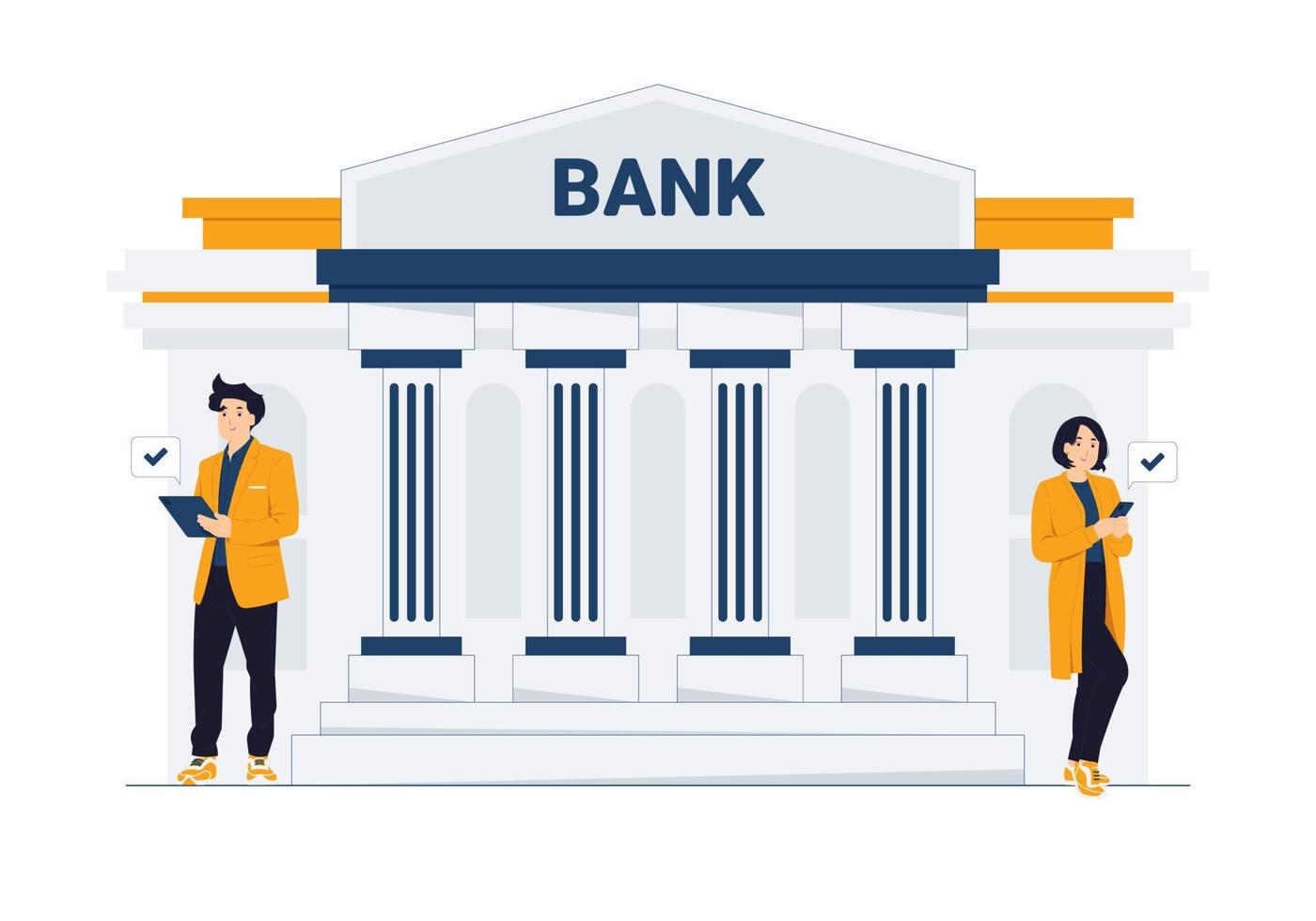 mobile bancaire et en ligne Paiement transfert électronique fonds de banque à banque. Envoi en cours et recevoir argent concept illustration vecteur