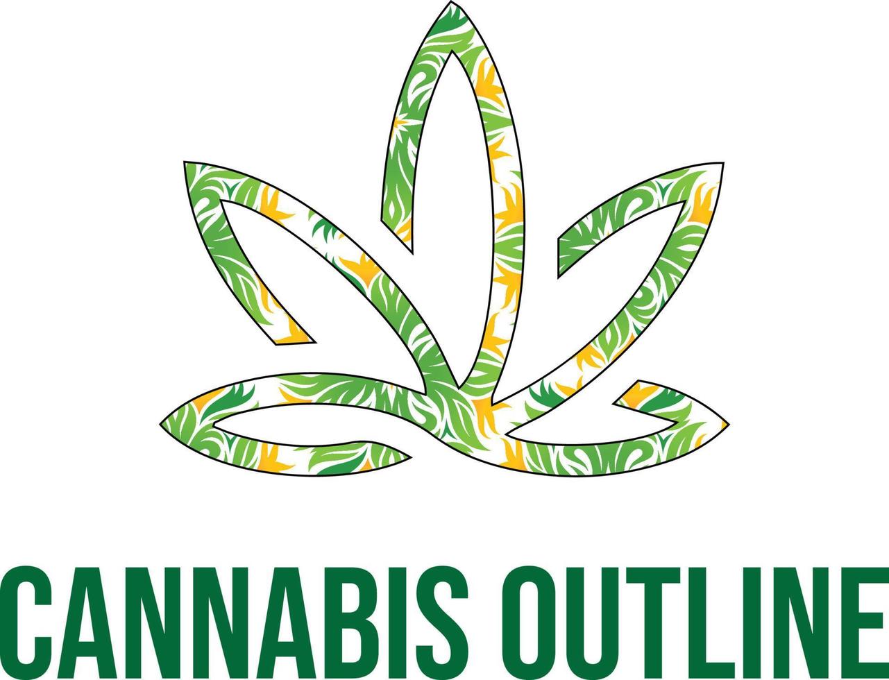 cannabis contour logo vecteur fichier