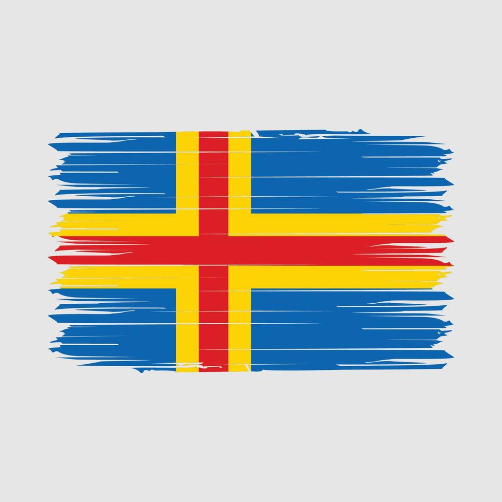 drapeau des îles aland brosse illustration vectorielle vecteur