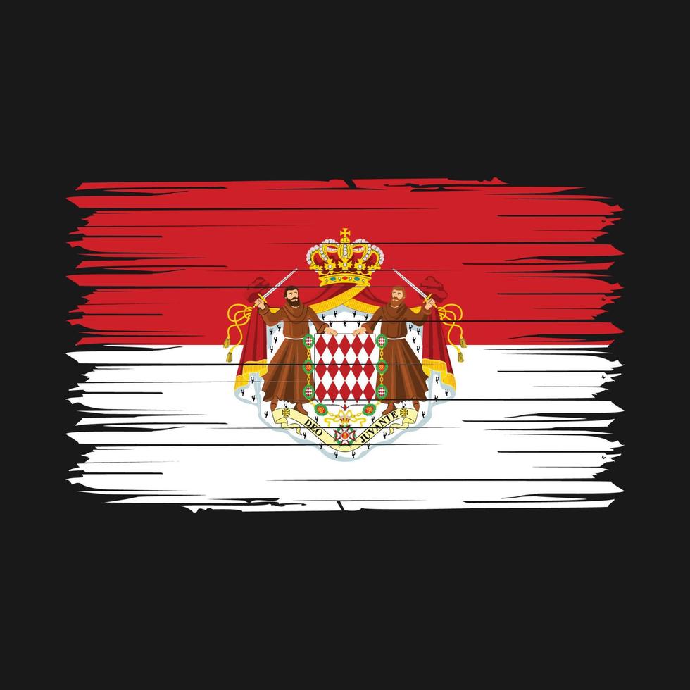 drapeau de monaco brosse illustration vectorielle vecteur