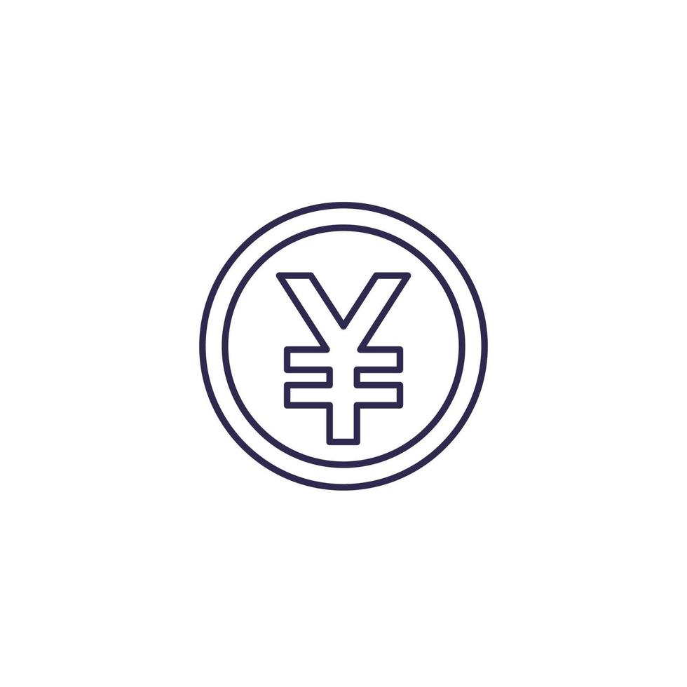 icône de ligne de vecteur de pièce de monnaie yen.eps