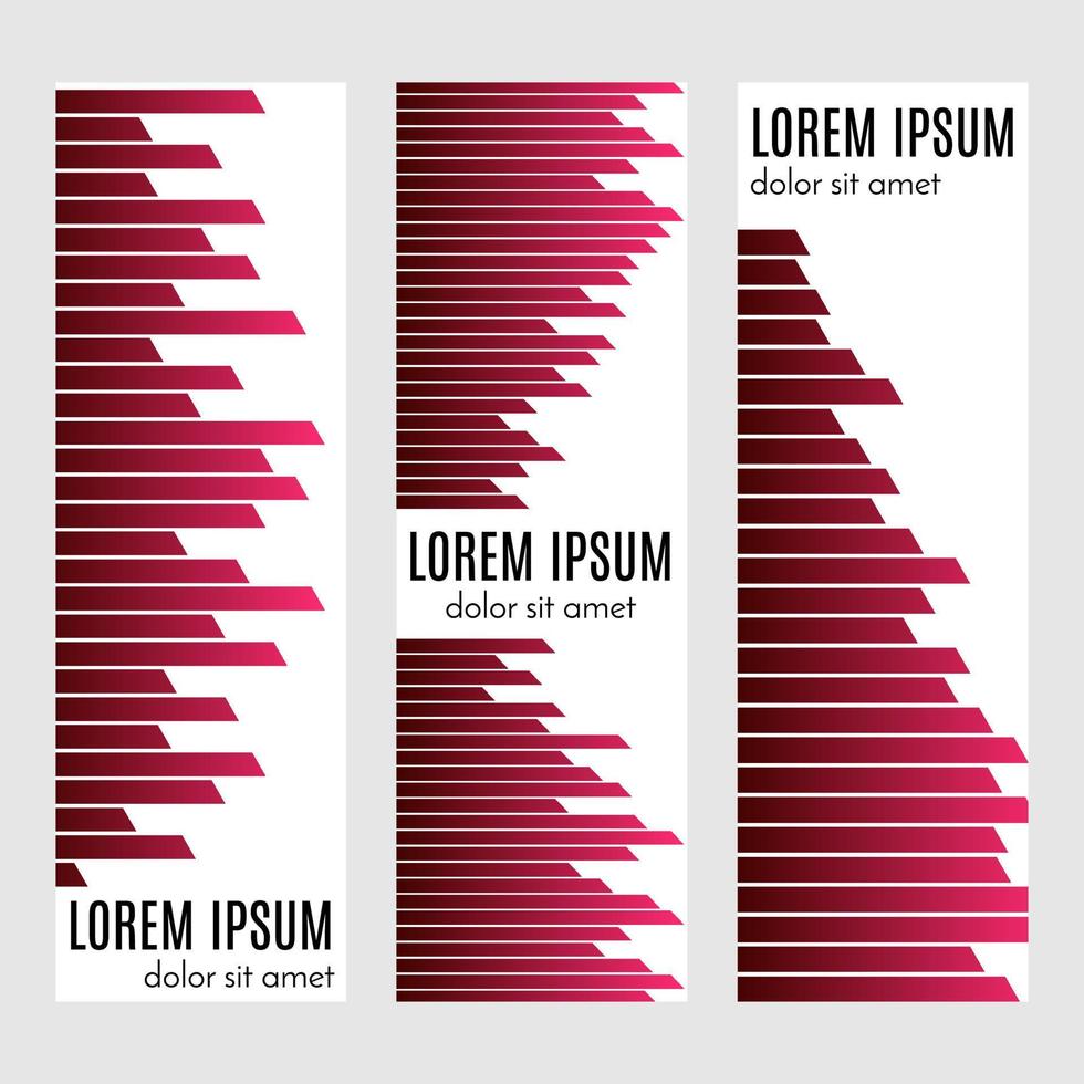 ensemble de abstrait verticale entête bannières avec incurvé lignes et endroit pour texte. coloré arrière-plans pour la toile conception vecteur