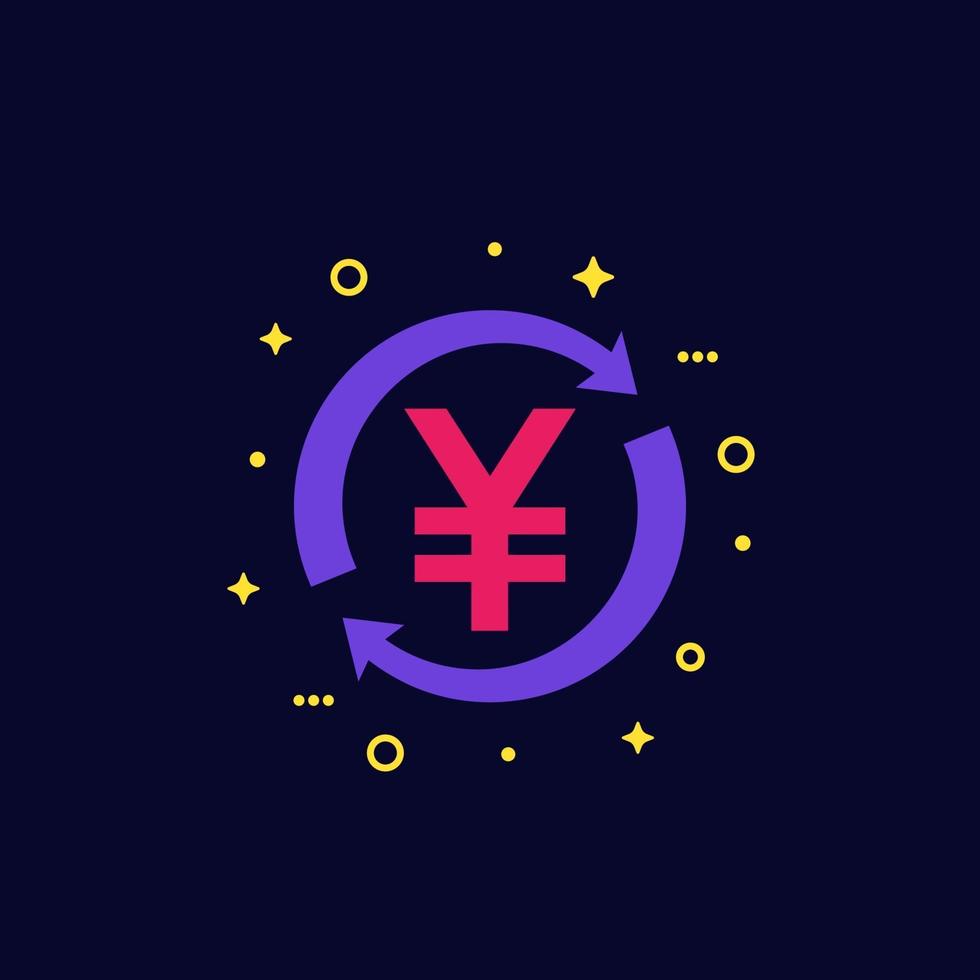 icône de change avec yen.eps vecteur