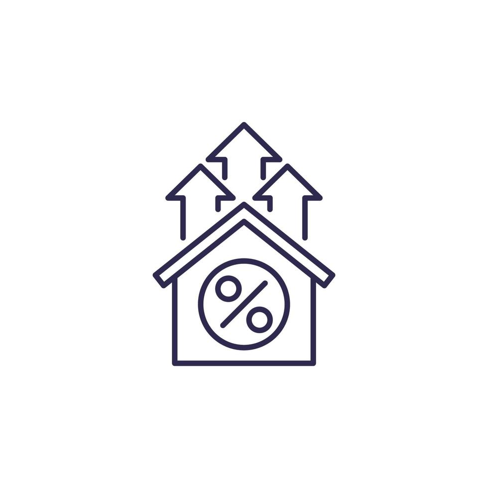icône de la ligne de croissance des taux hypothécaires.eps vecteur