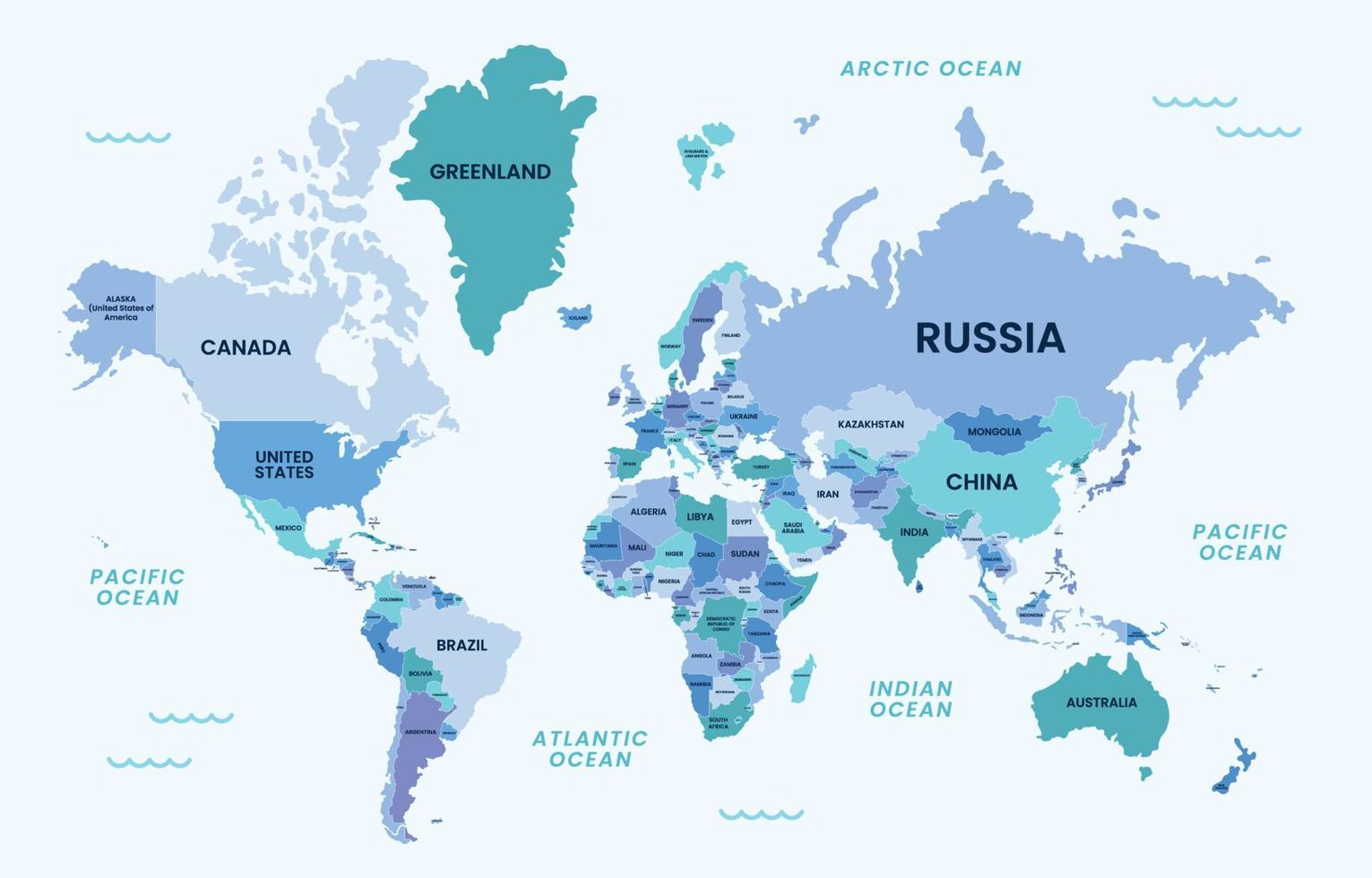 carte du monde colorée vecteur