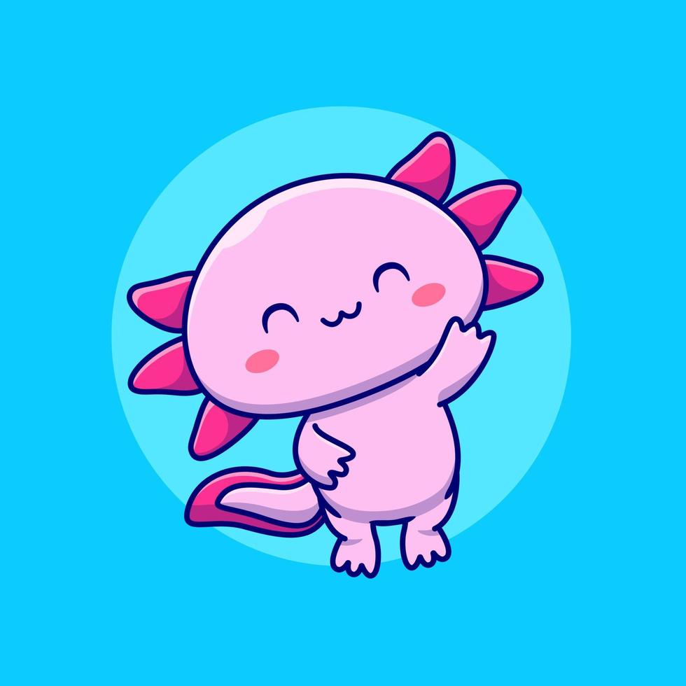 illustration d'icône de vecteur de dessin animé mignon axolotl. concept d'icône d'amour animal isolé vecteur premium. style de dessin animé plat