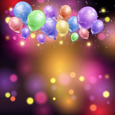 Ballons et lumières de bokeh vecteur