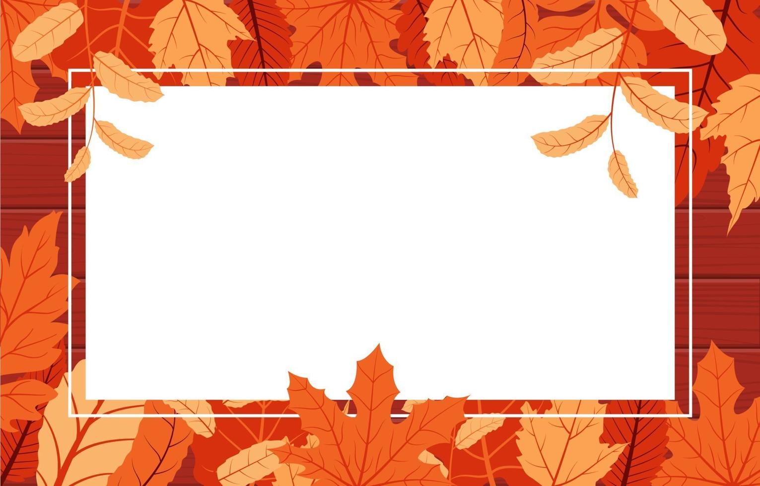 bordure décorative de saison d'automne avec des feuilles rouges et jaunes vecteur