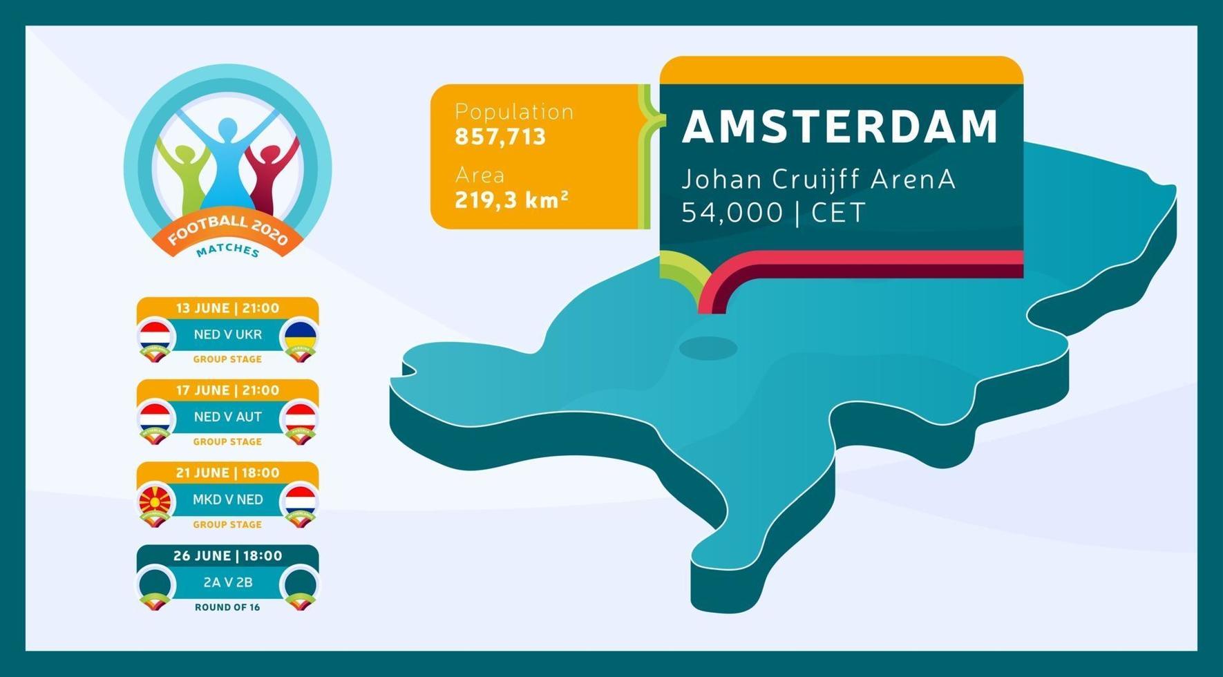 carte de football isométrique des pays-bas vecteur