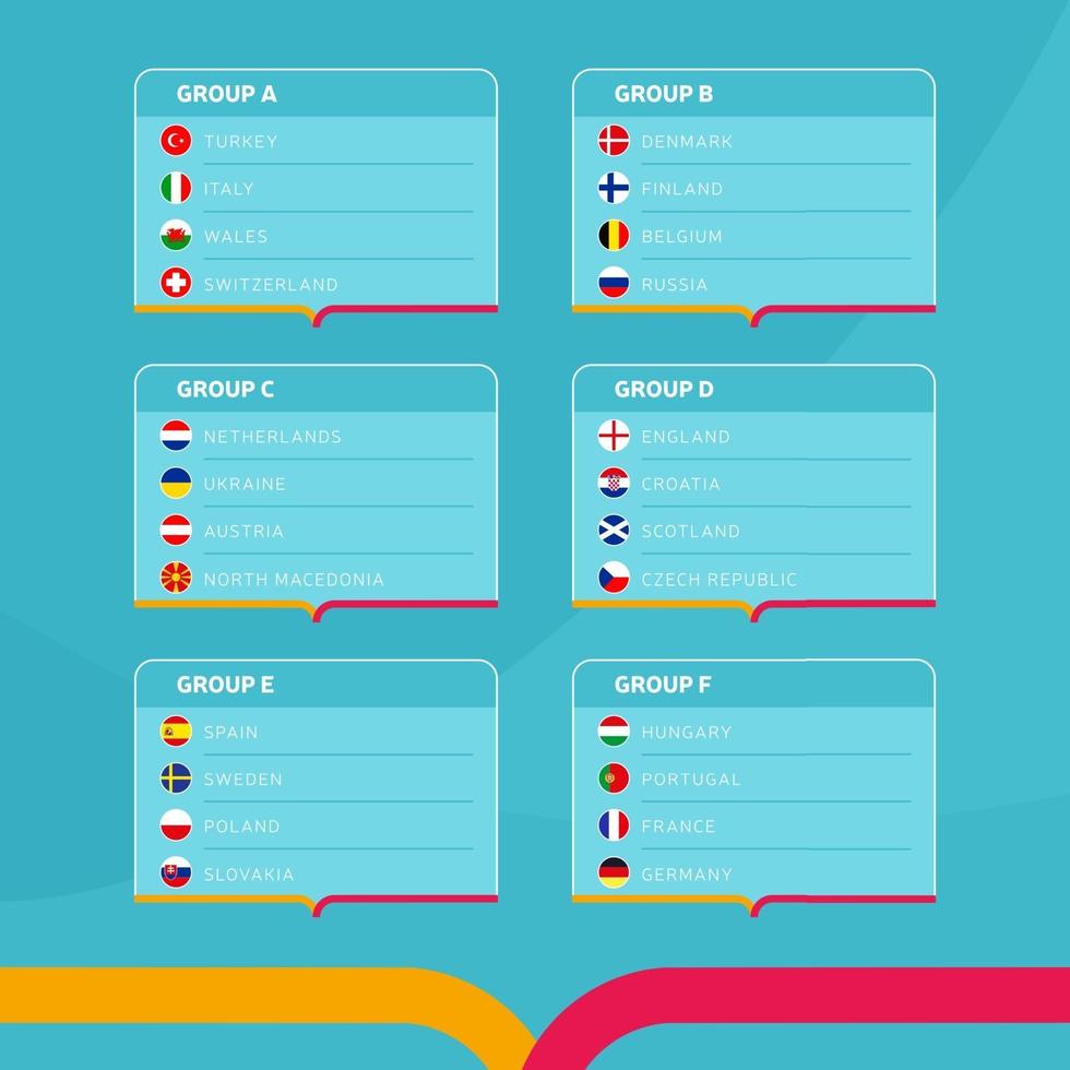 set de groupe football 2020 vecteur