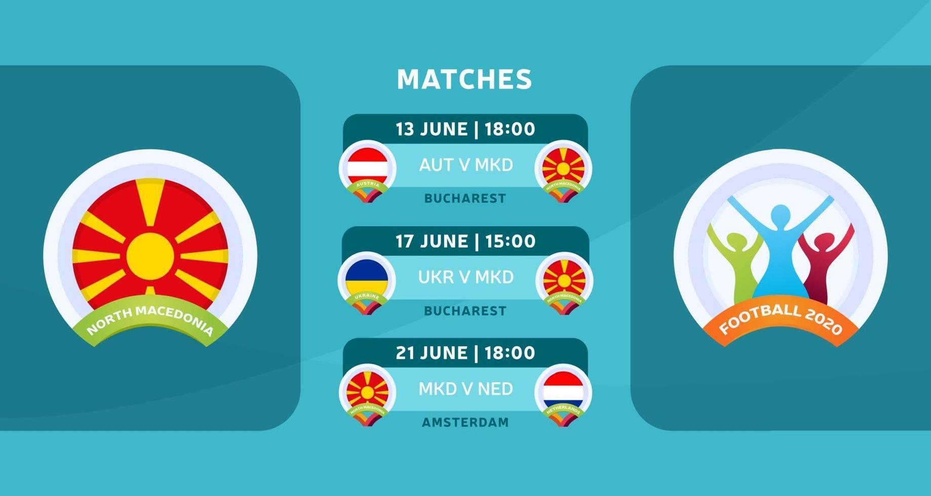 matchs des équipes de macédoine du nord vecteur