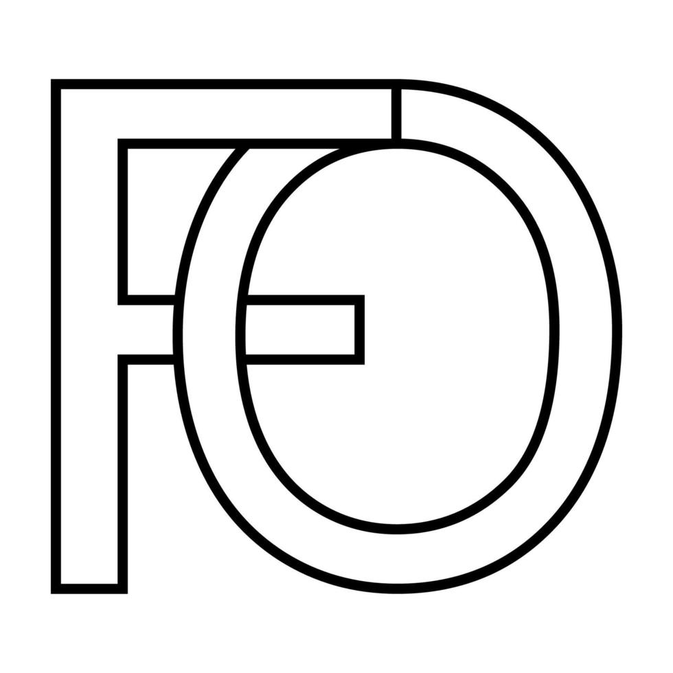 logo signe, fo de icône nft fo entrelacé des lettres F o vecteur