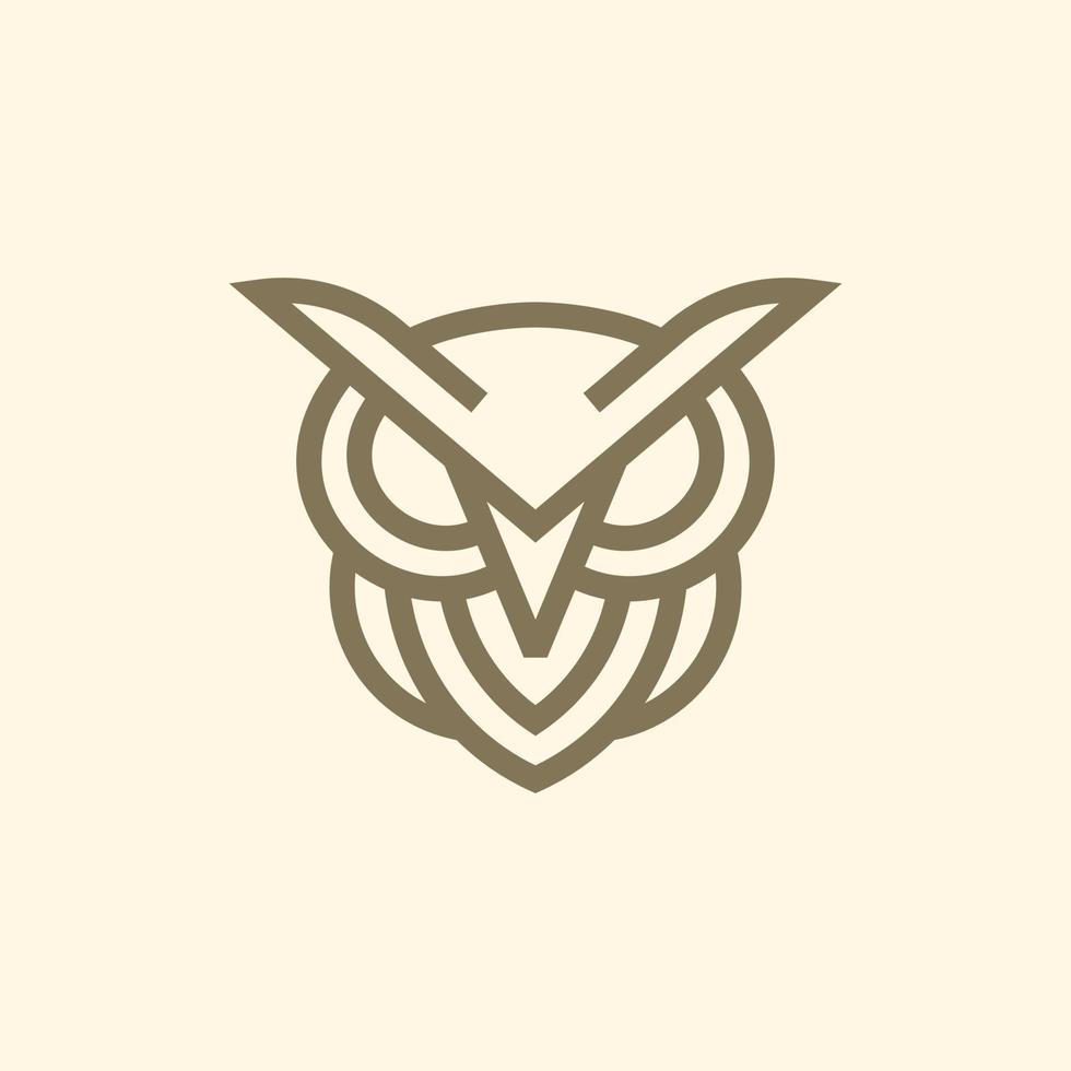 Facile hibou ligne illustration Créatif logo conception vecteur