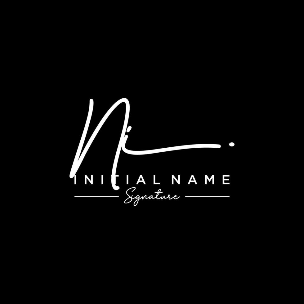 lettre ni signature logo template vecteur