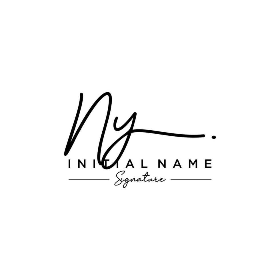 lettre ny signature logo template vecteur