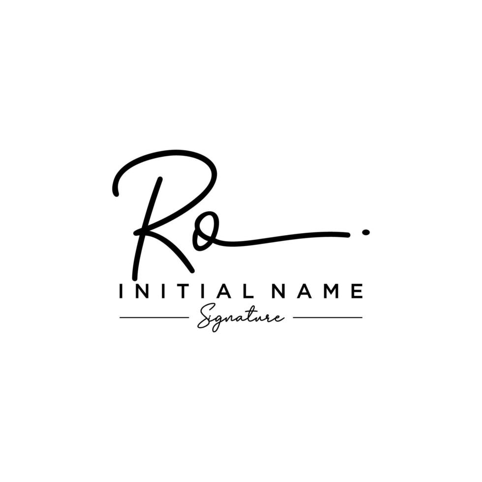 lettre ro signature logo template vecteur