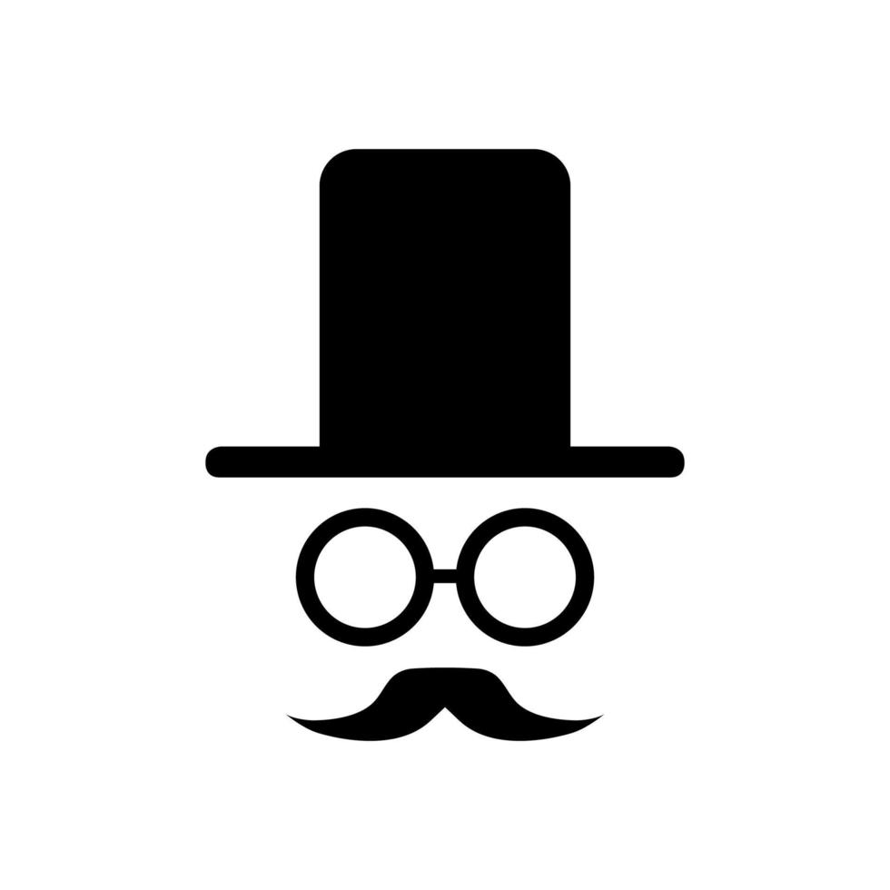 logo vecteur conception avec des lunettes chapeau et moustache