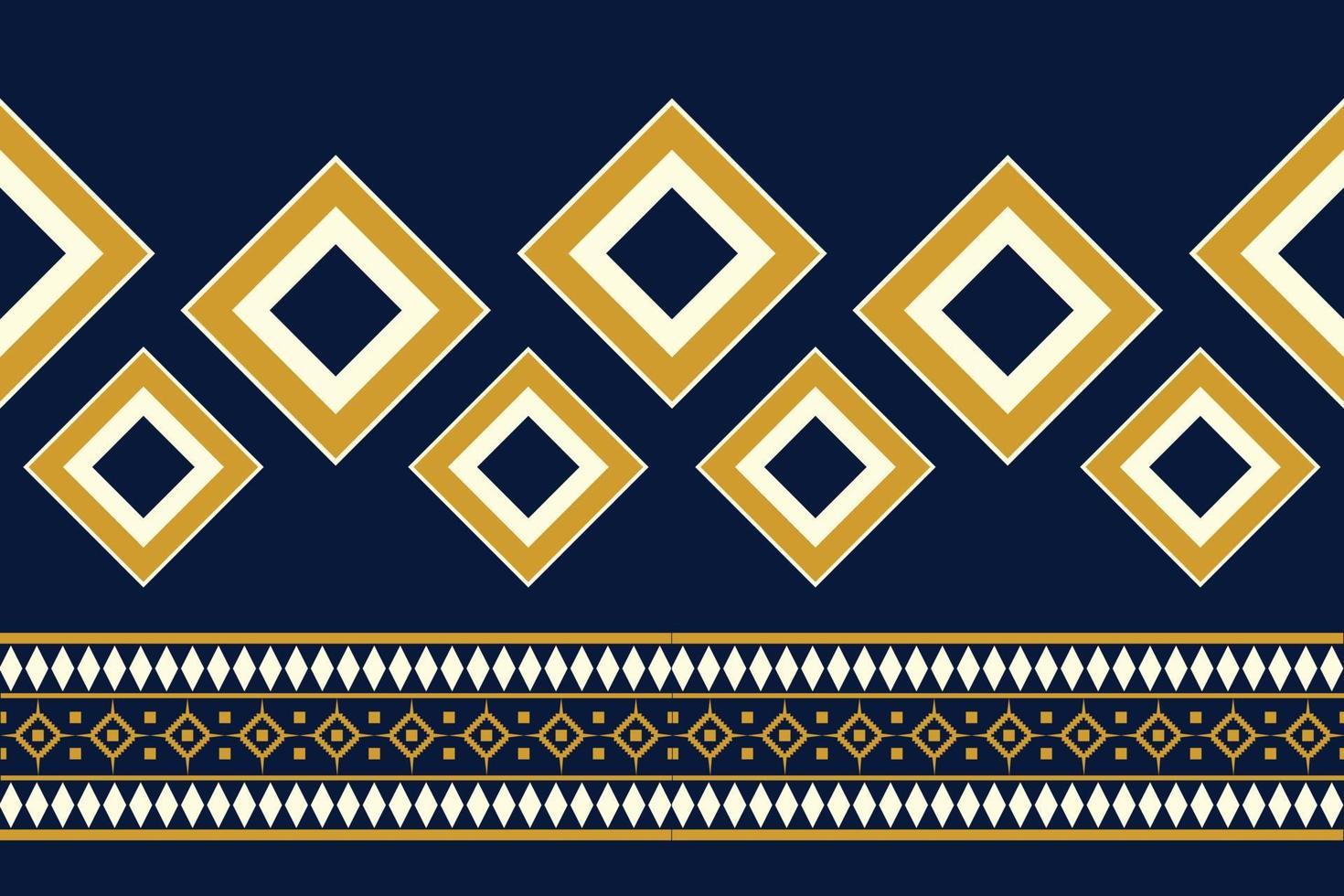 style géométrique de motif de tissu ethnique. paréo aztèque motif oriental ethnique traditionnel fond bleu marine foncé. abstrait, vecteur, illustration. utiliser pour la texture, les vêtements, l'emballage, la décoration, les tapis. vecteur