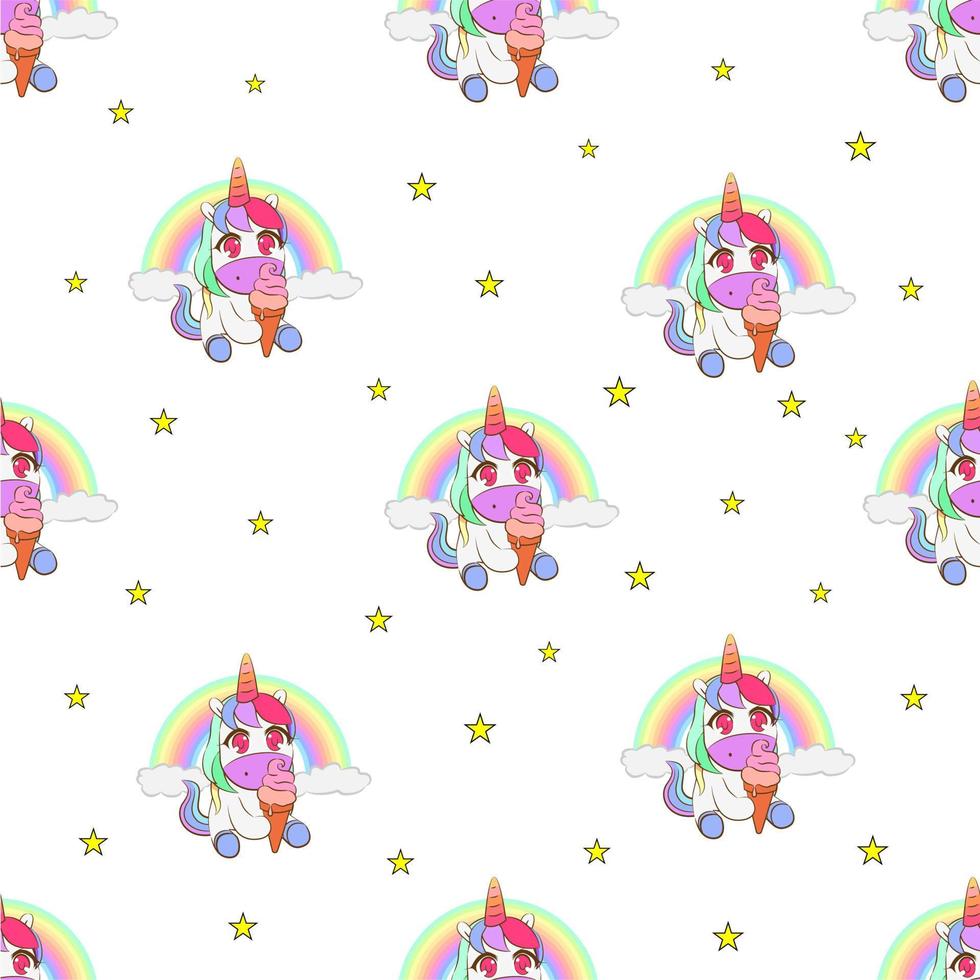 Licorne sans couture modèle graphique conception vecteur